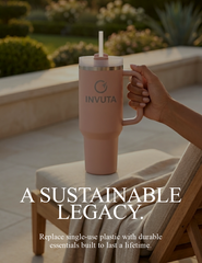 Aurevia 40oz Stainless Steel Tumbler with Handle & Straw – Blush Rose (Pink), Vacuum Insulated Travel Mug, Leak-Resistant Lid, Cup Holder Friendly, Cold 16H / Hot 12H