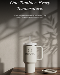 Aurevia 40oz Stainless Steel Tumbler with Handle & Straw – Arctic White, Vacuum Insulated Travel Mug, Leak-Resistant Lid, Cup Holder Friendly, Cold 16H / Hot 12H